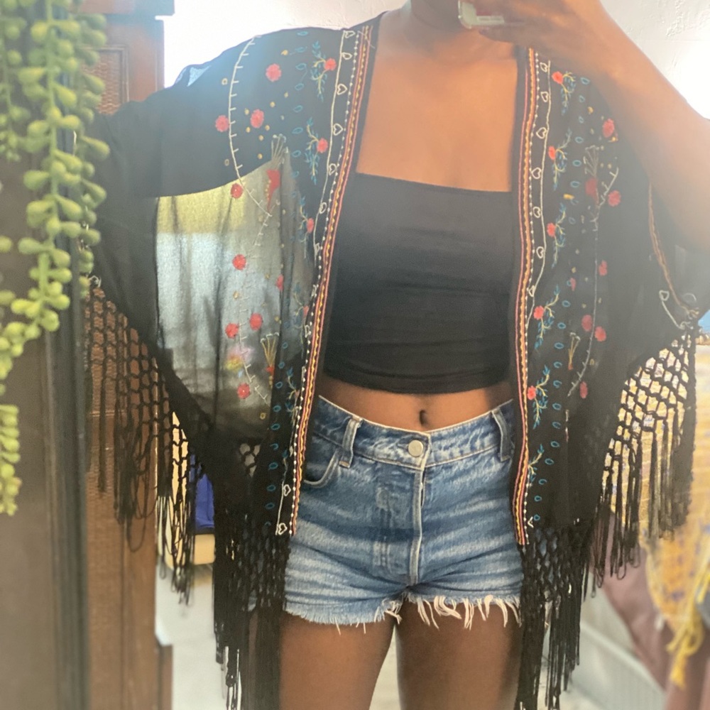 BoHo embroidered kimono